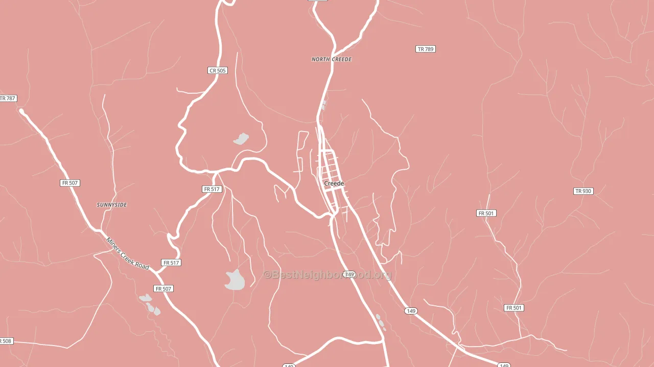 City of Creede, CO block-group political-lean map