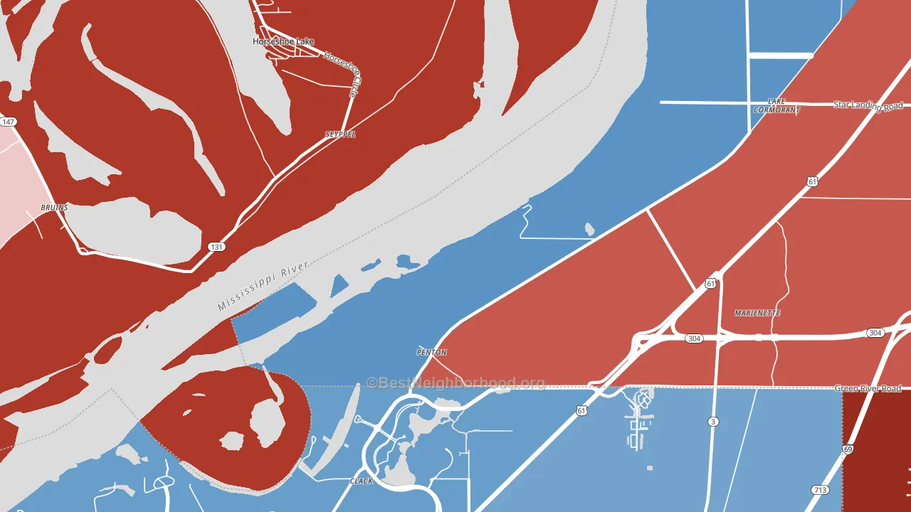 Clack, MS block-group political-lean map