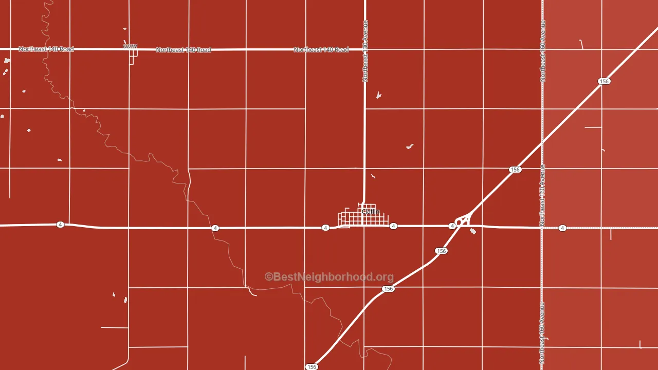 Claflin, KS block-group political-lean map