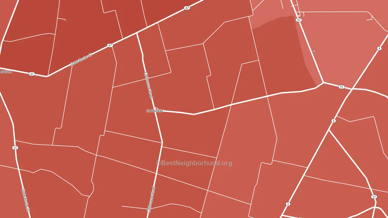 Claiborne, OH block-group political-lean map