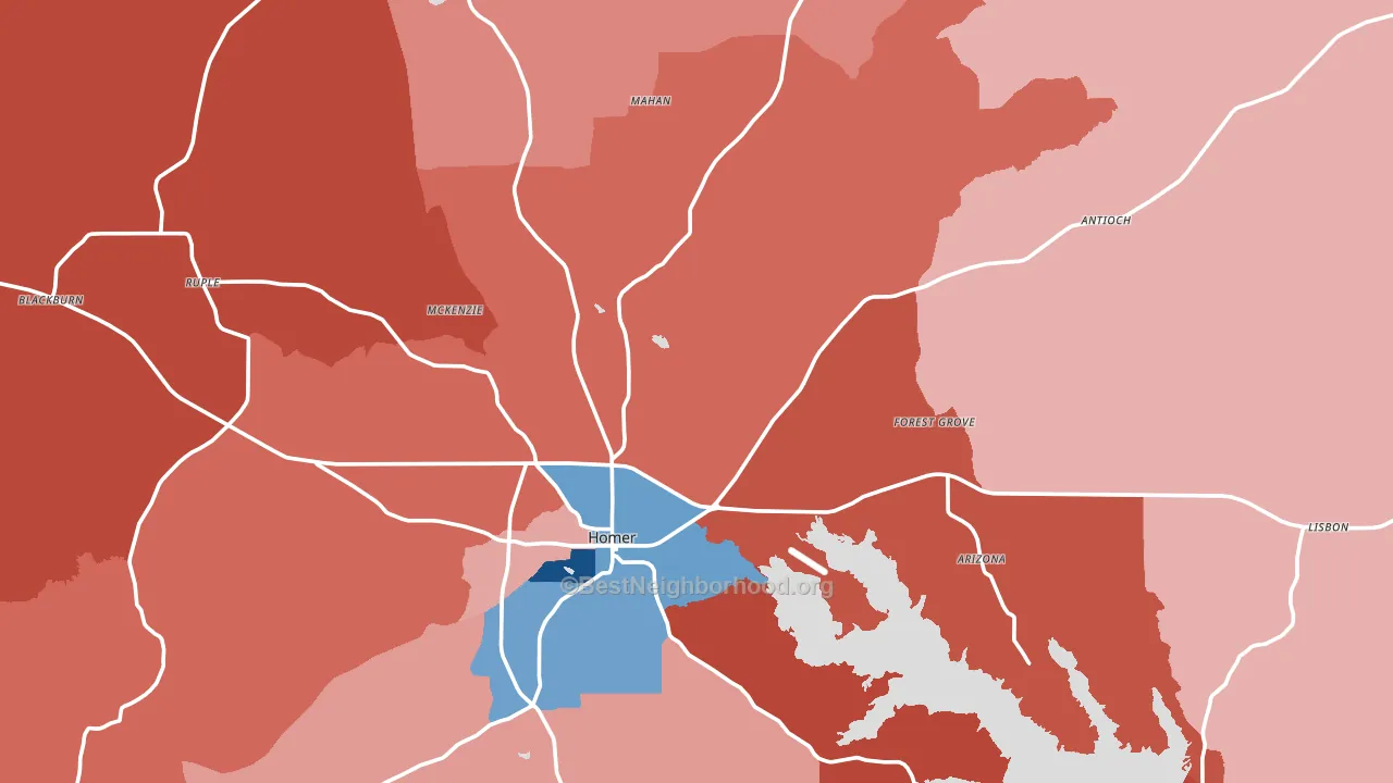 Claiborne Parish, LA block-group political-lean map