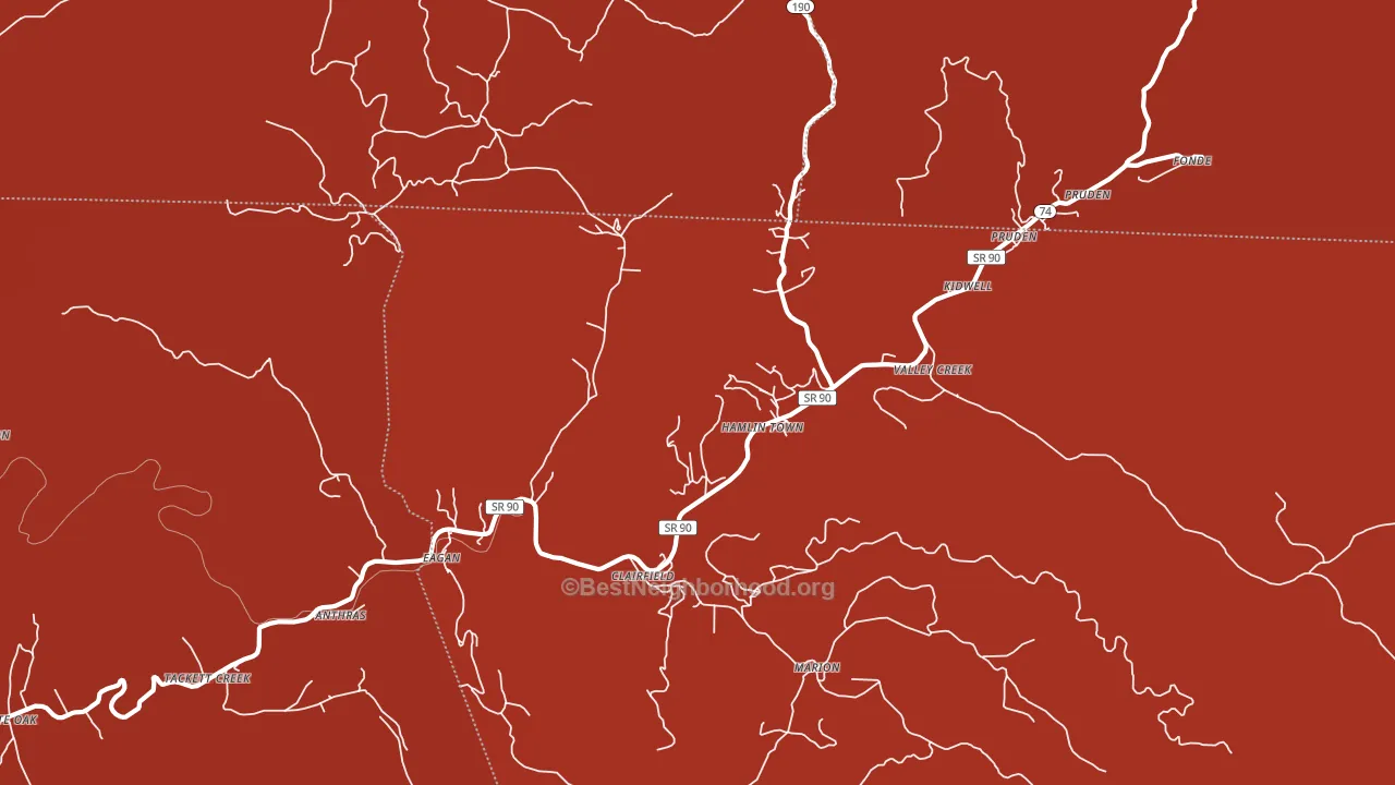 Clairfield, TN block-group political-lean map
