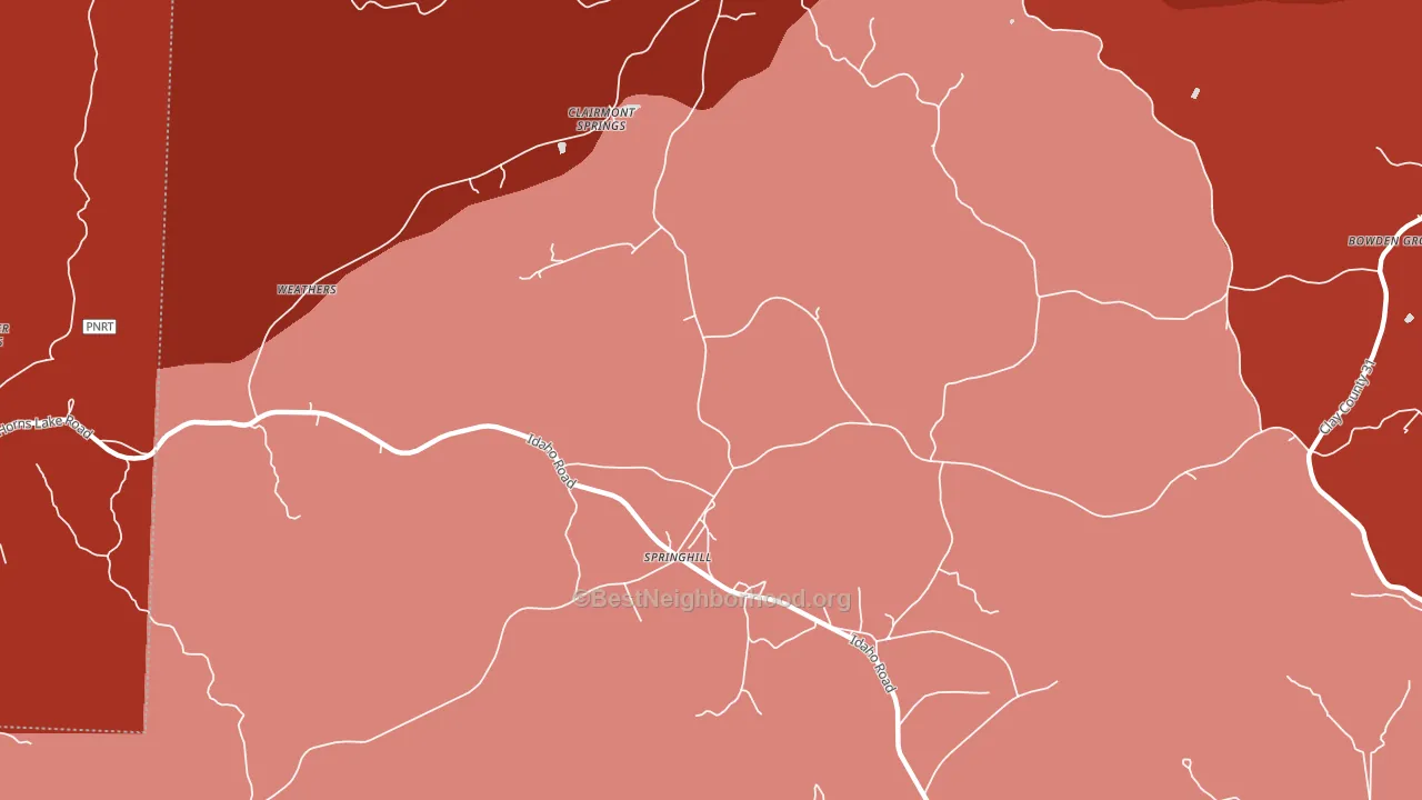 Clairmont Springs, AL block-group political-lean map
