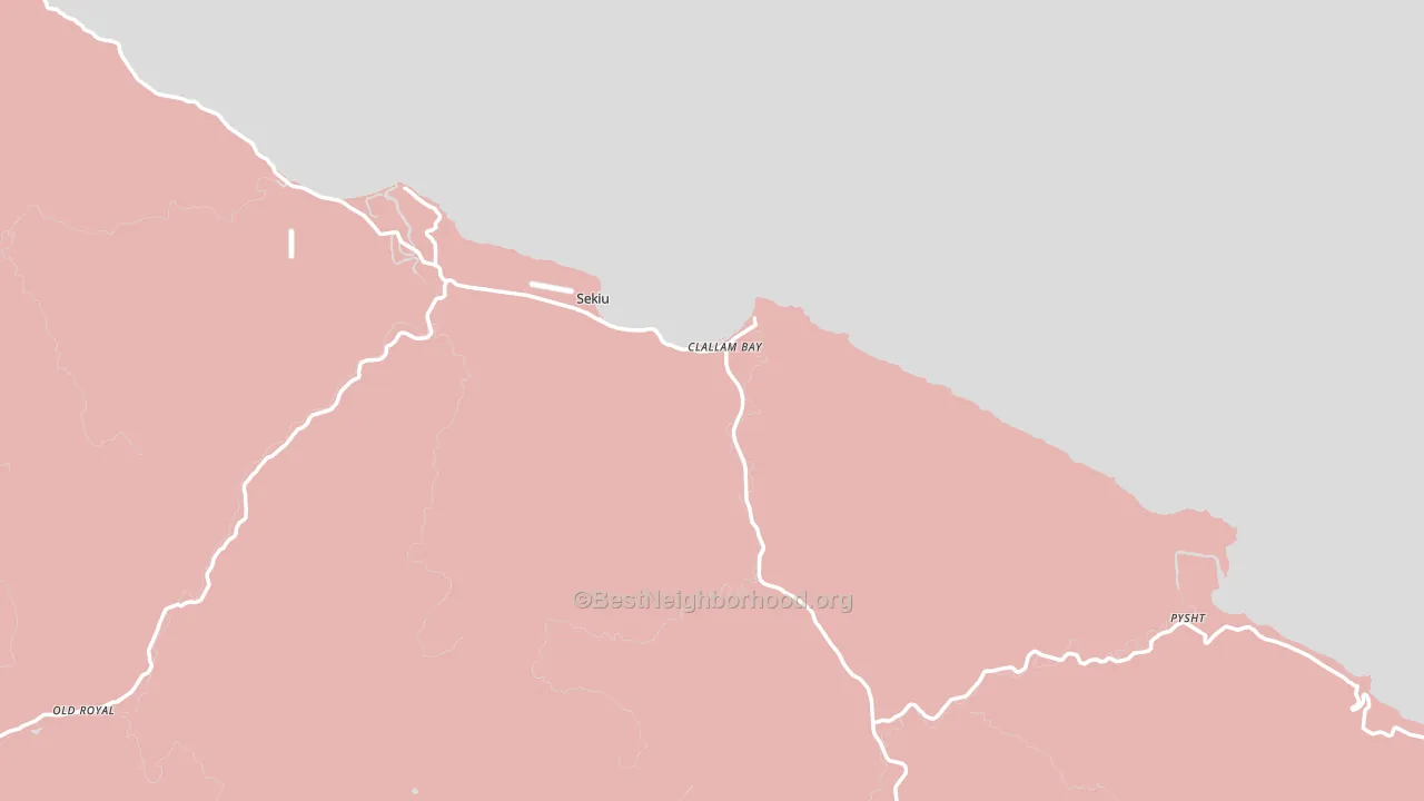 Clallam Bay, WA block-group political-lean map