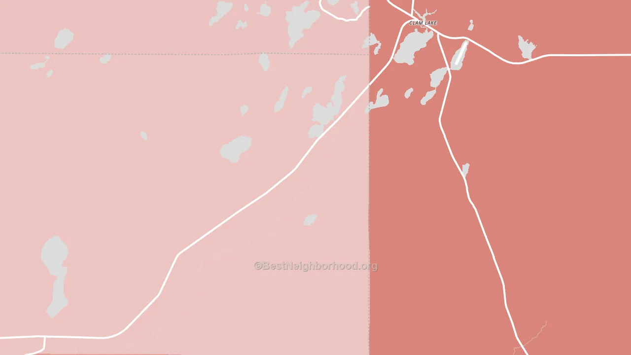 Clam Lake, WI block-group political-lean map