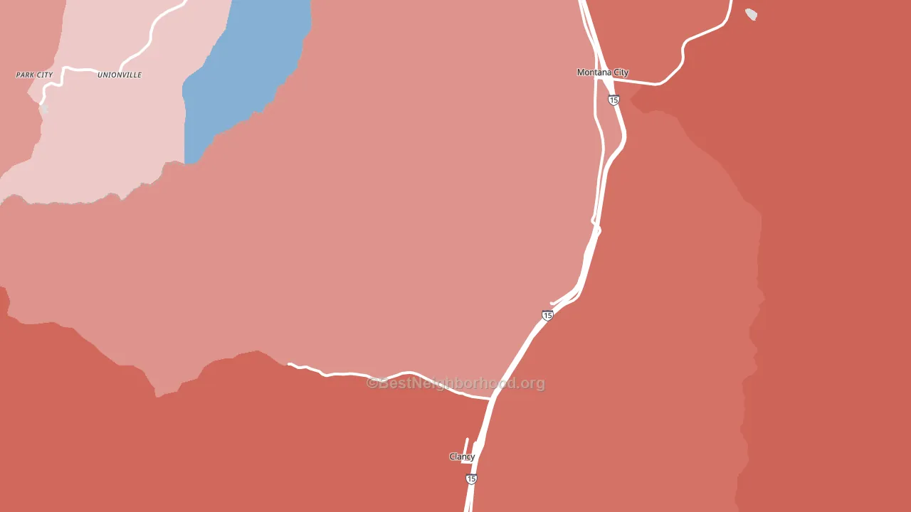 Clancy, MT block-group political-lean map