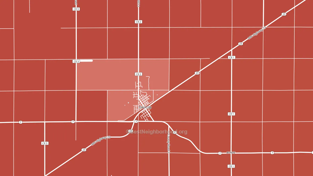 Clara City, MN block-group political-lean map