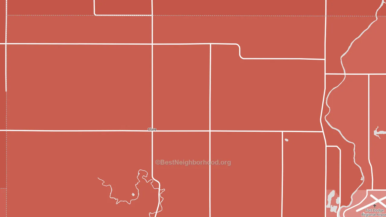 Clare, IA block-group political-lean map