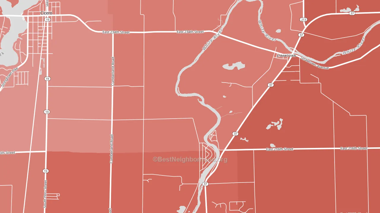 Clare, IN block-group political-lean map