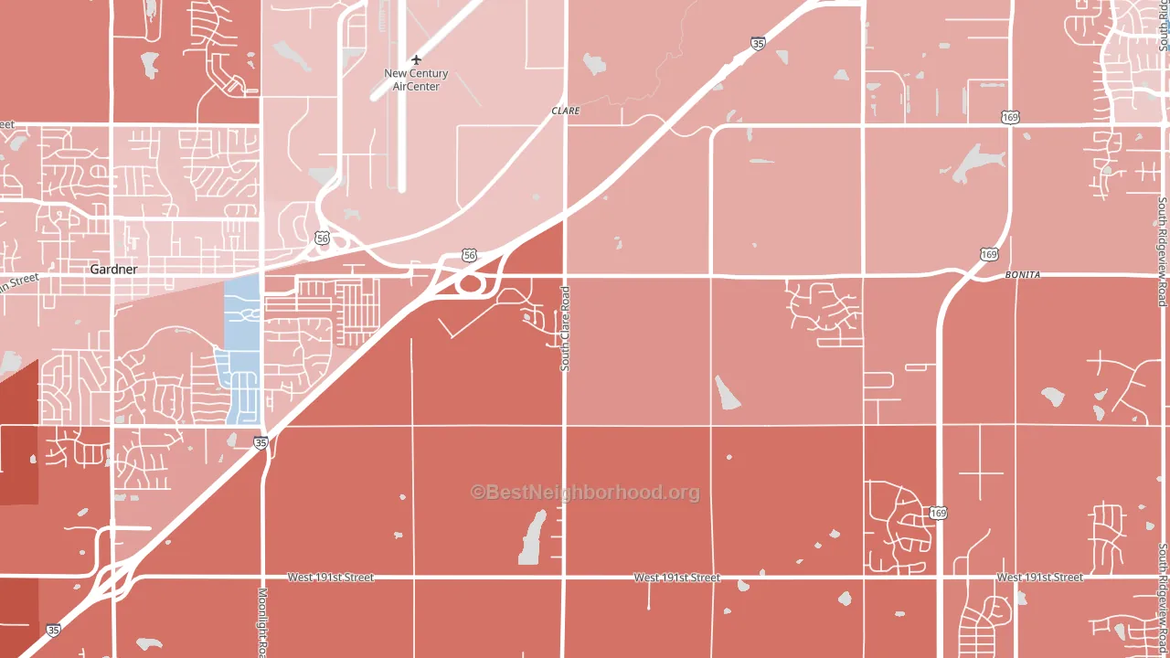 Clare, KS block-group political-lean map