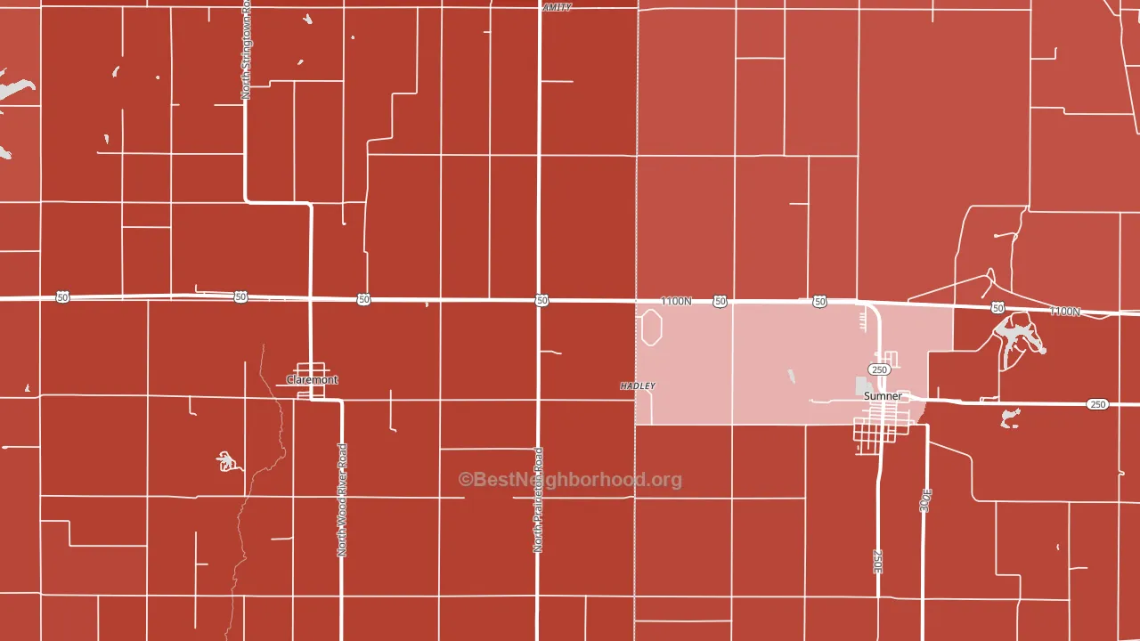 Claremont, IL block-group political-lean map