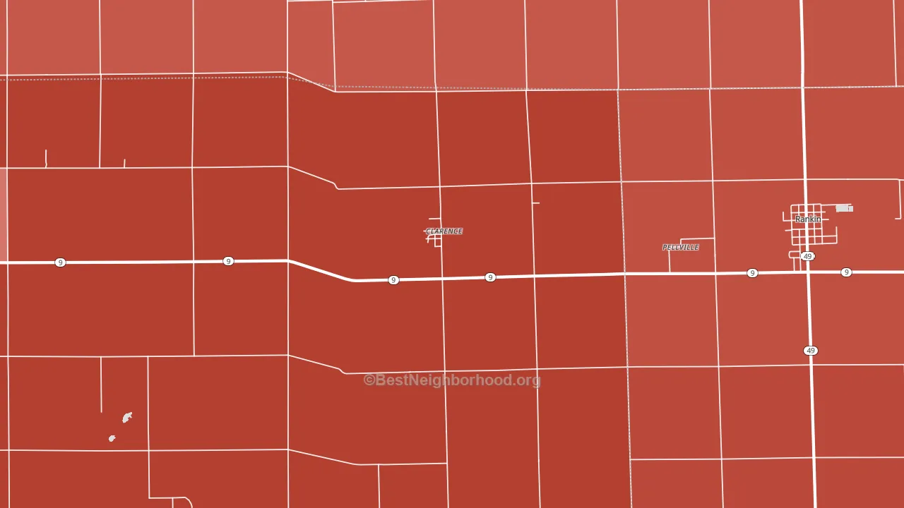 Clarence, IL block-group political-lean map