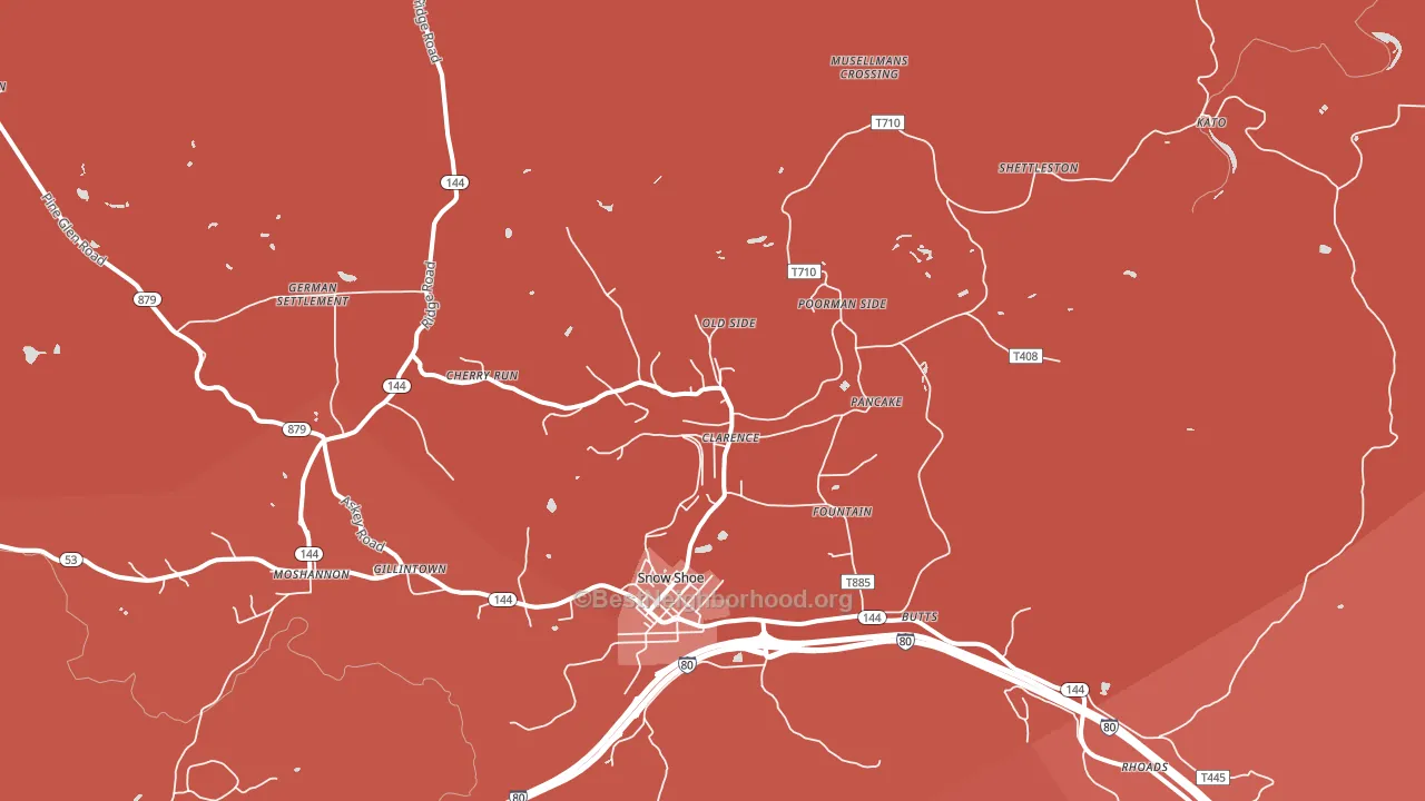 Clarence, PA block-group political-lean map