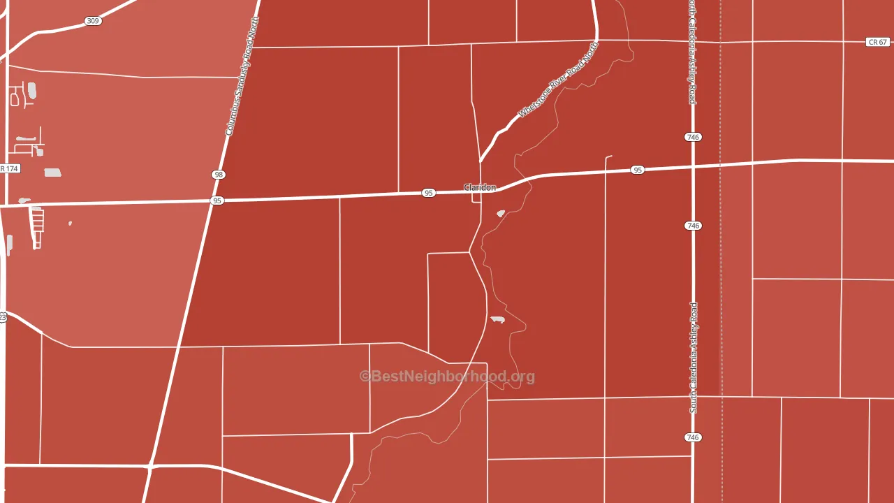 Claridon, OH block-group political-lean map