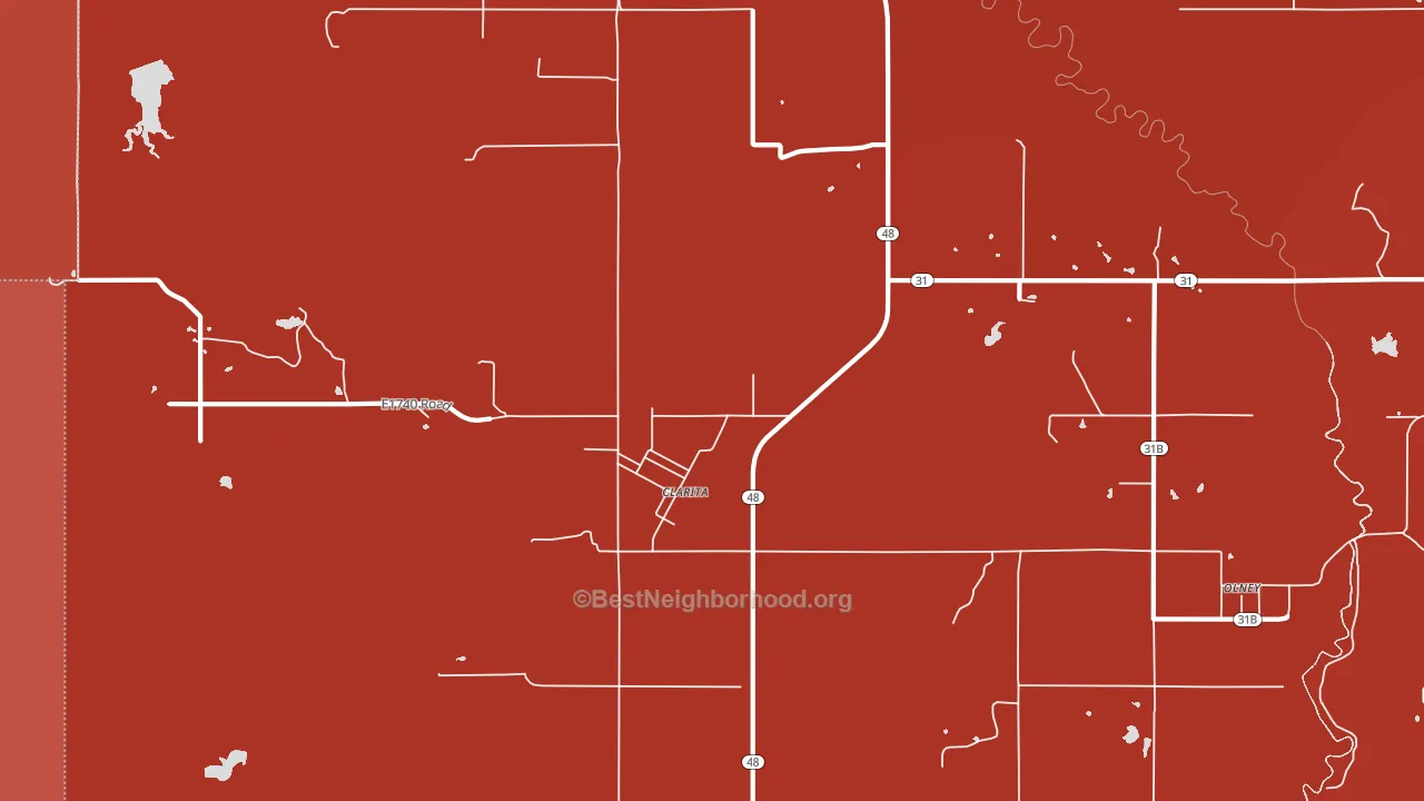 Clarita, OK block-group political-lean map