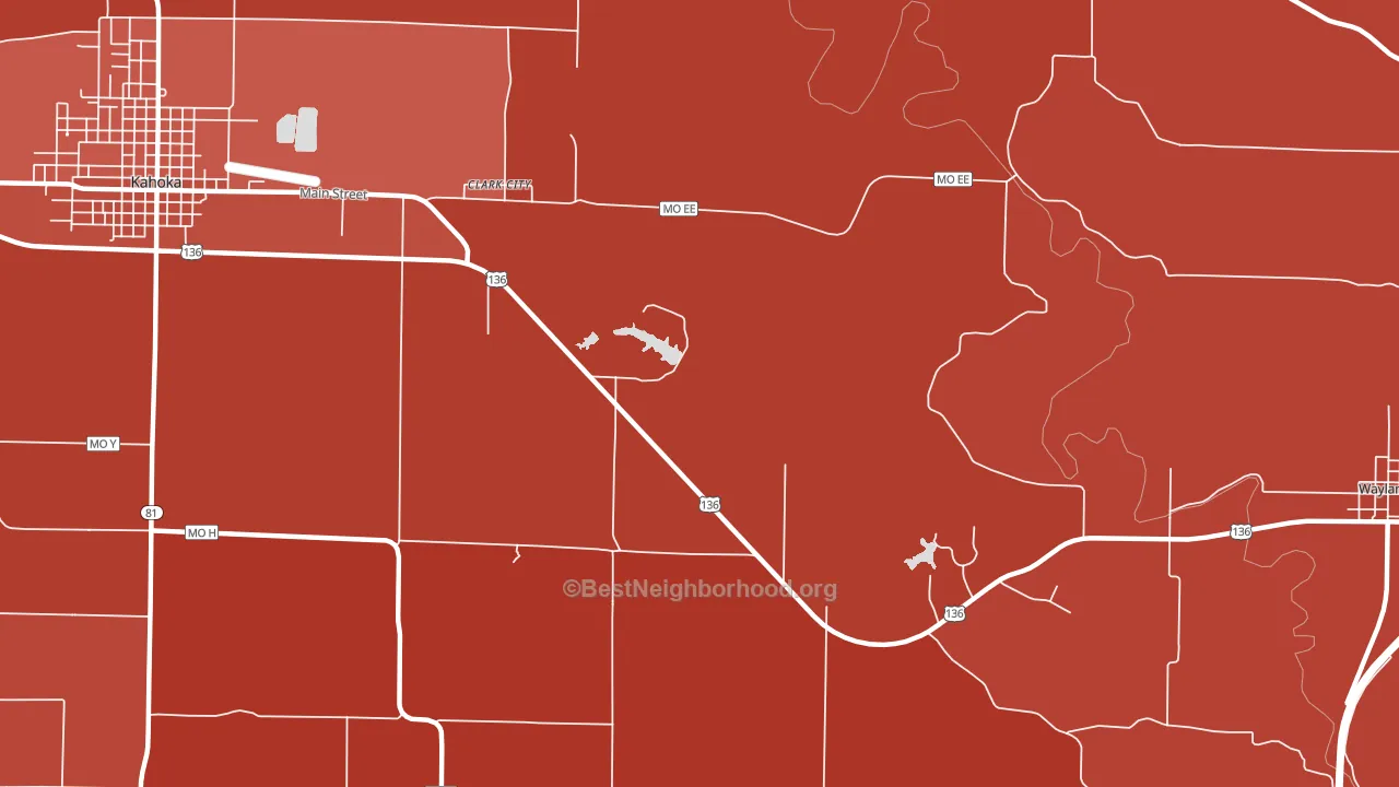 Clark City, MO block-group political-lean map