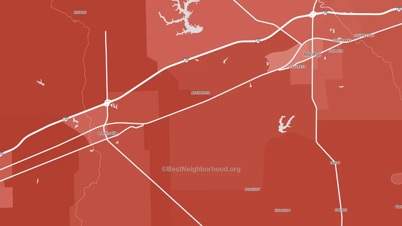 Clark County, IL block-group political-lean map