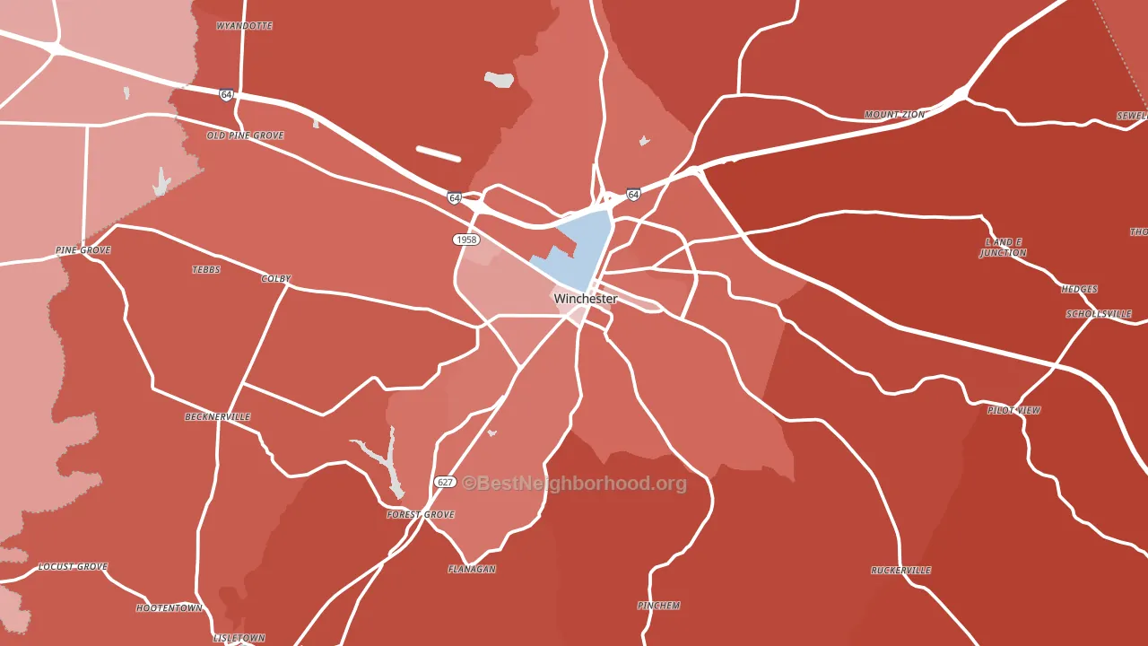 Clark County, KY block-group political-lean map