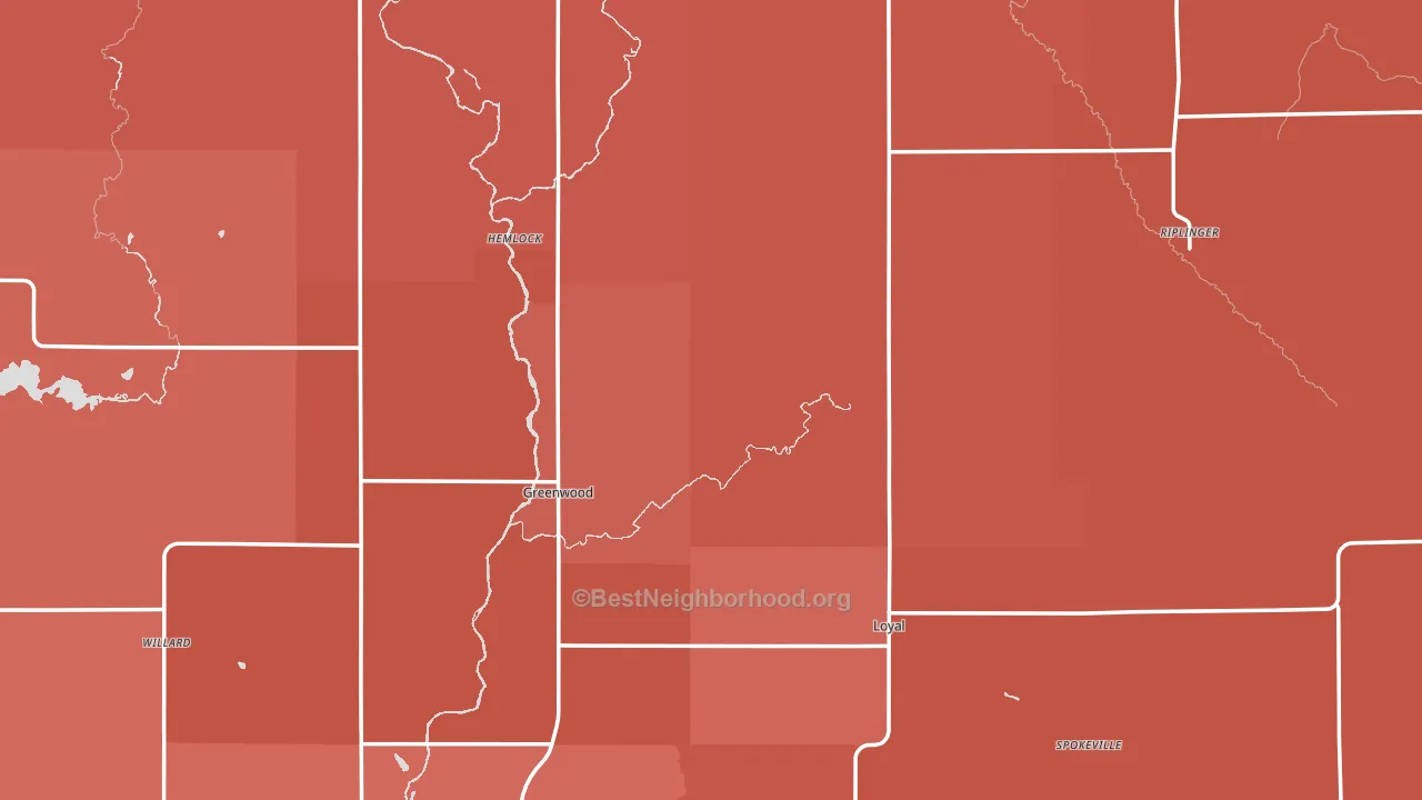 Clark County, WI block-group political-lean map