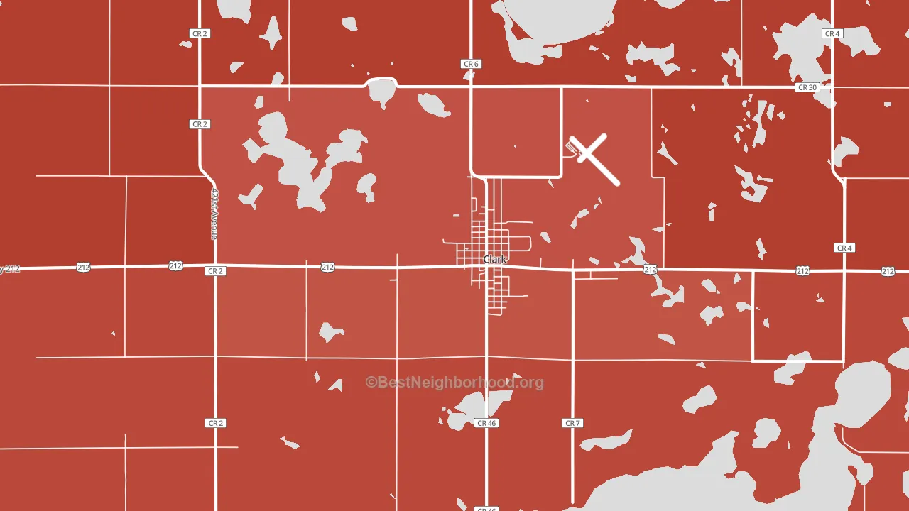 Clark, SD block-group political-lean map