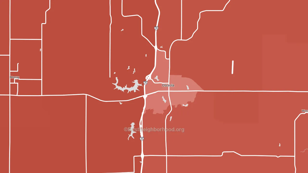 Clarke County, IA block-group political-lean map