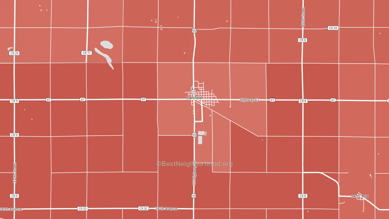 Clarkfield, MN block-group political-lean map