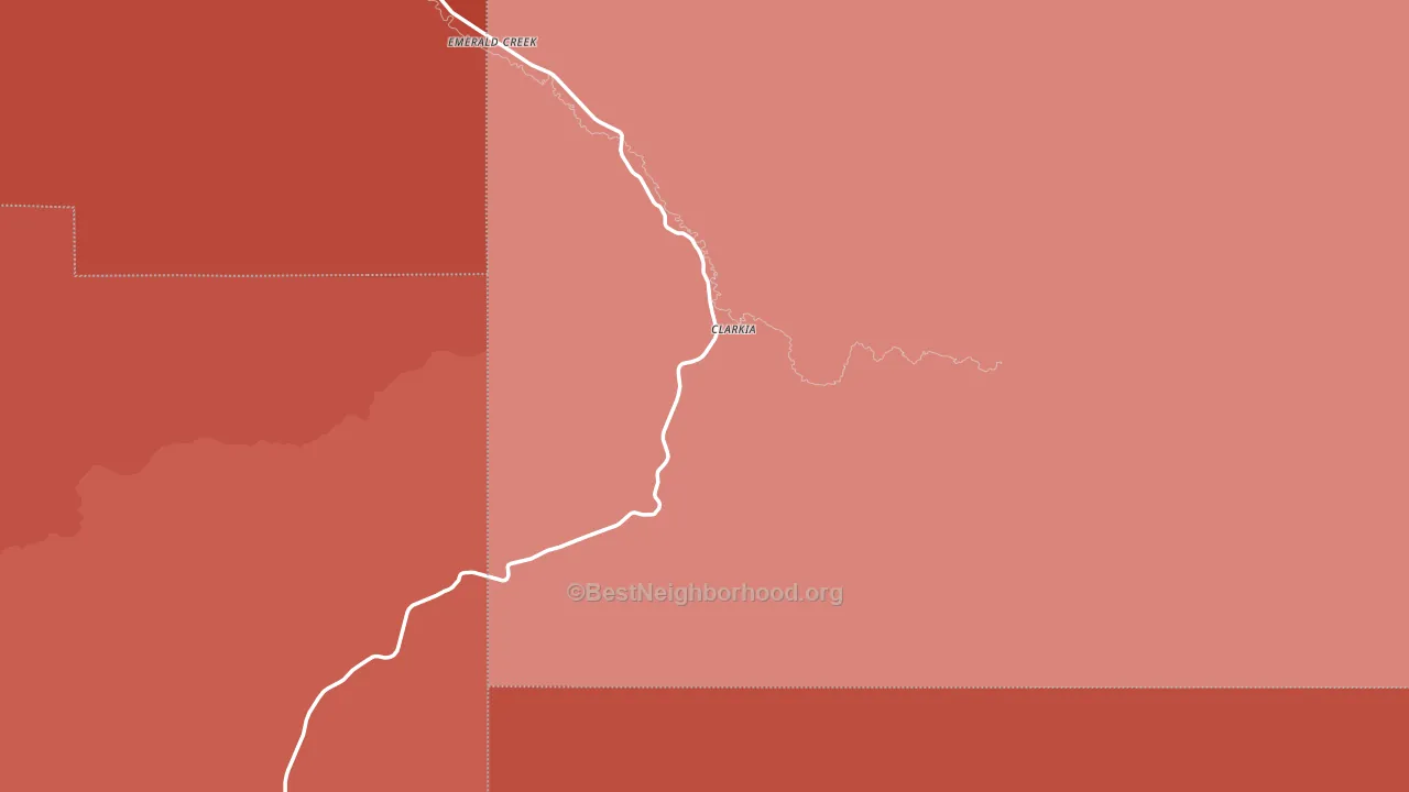 Clarkia, ID block-group political-lean map