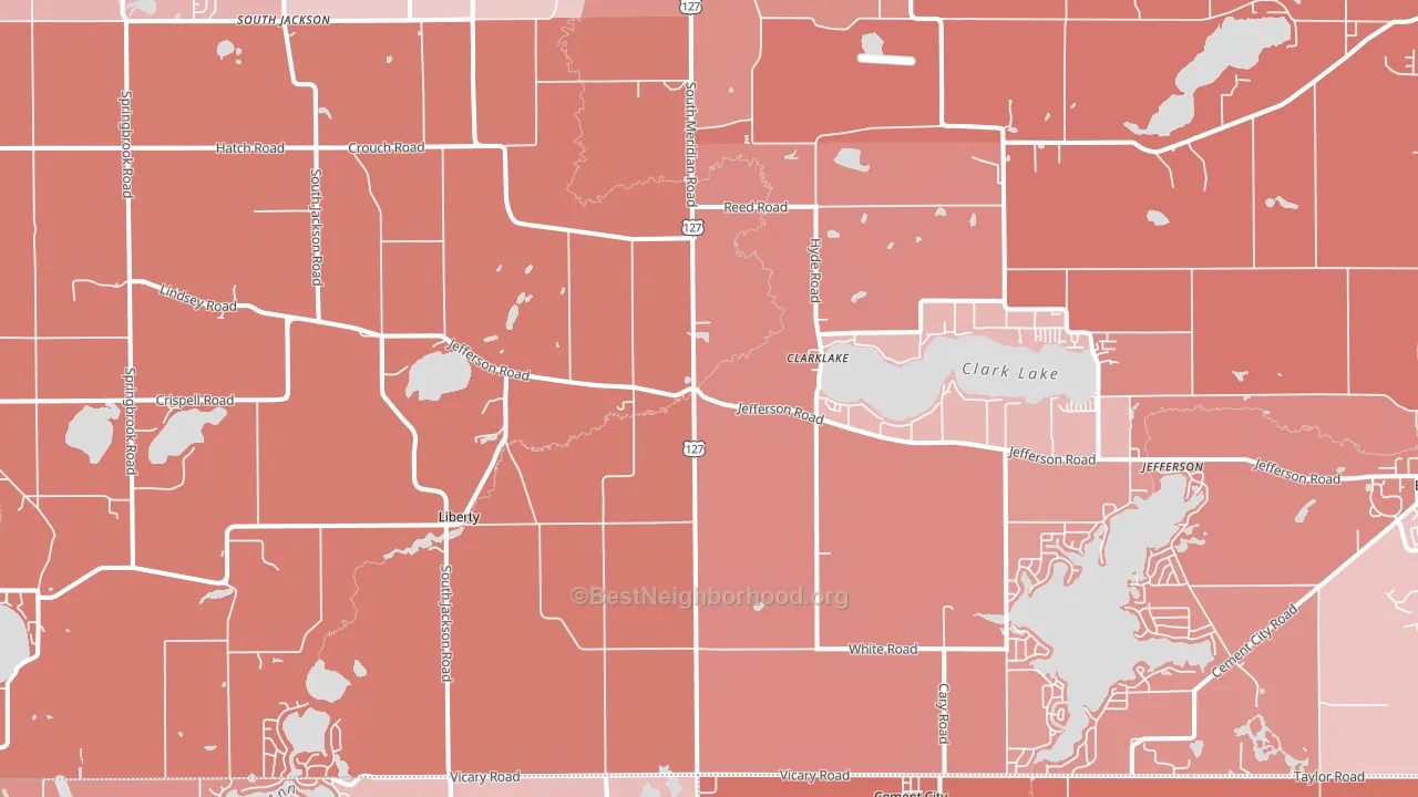 Clarklake, MI block-group political-lean map