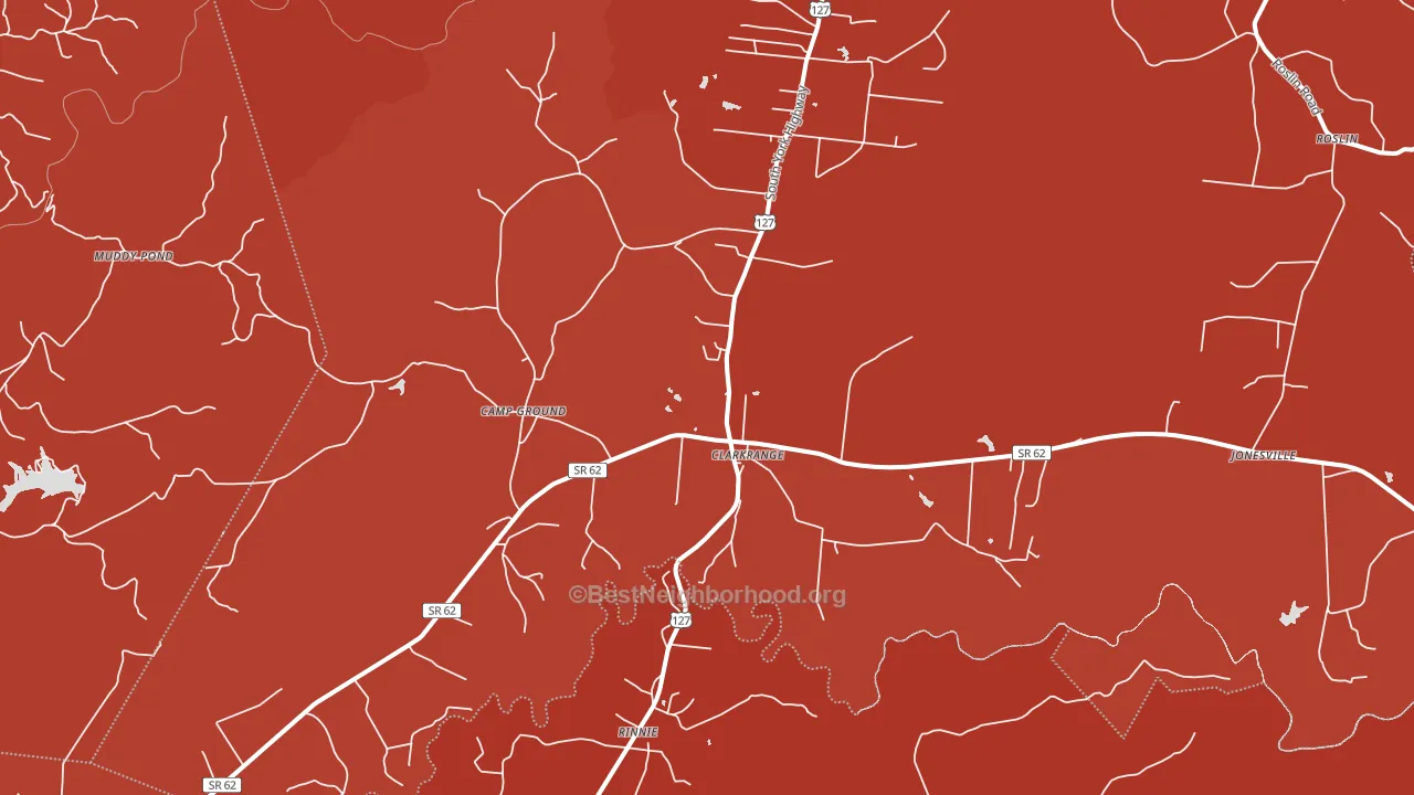 Clarkrange, TN block-group political-lean map