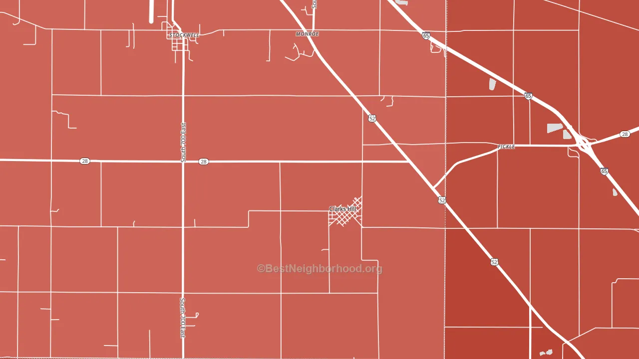 Clarks Hill, IN block-group political-lean map