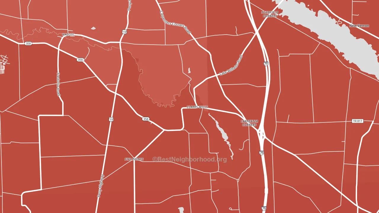Clarks Mills, PA block-group political-lean map