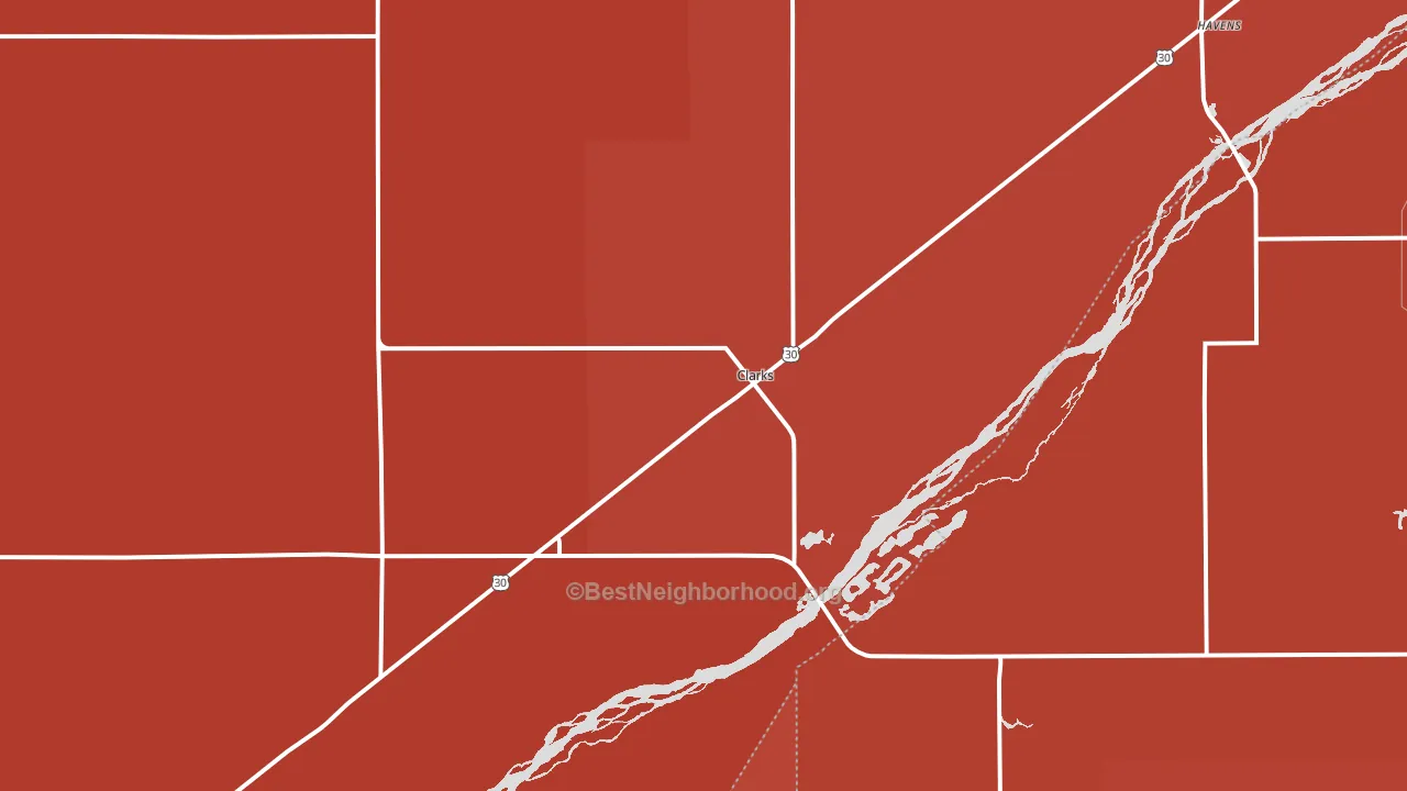 Clarks, NE block-group political-lean map