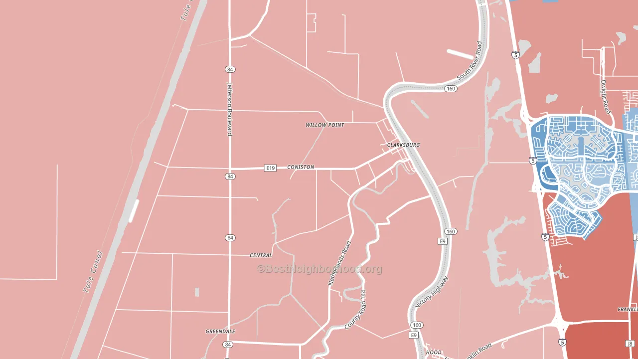 Clarksburg, CA block-group political-lean map