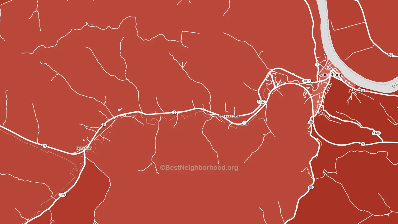 Clarksburg, KY block-group political-lean map