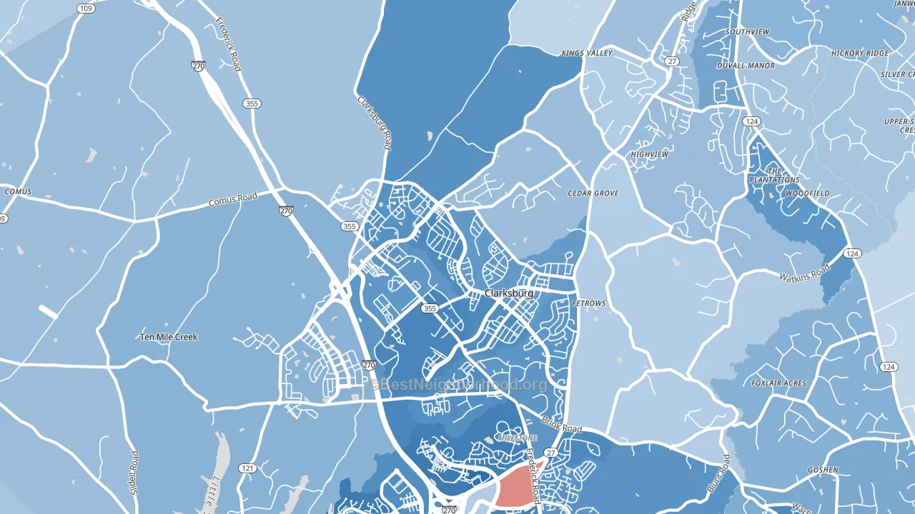 Clarksburg, MD block-group political-lean map