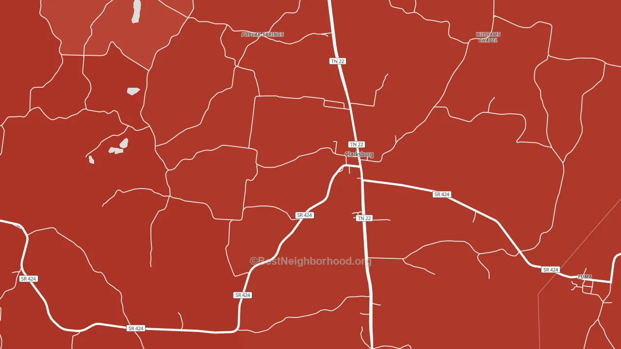 Clarksburg, TN block-group political-lean map