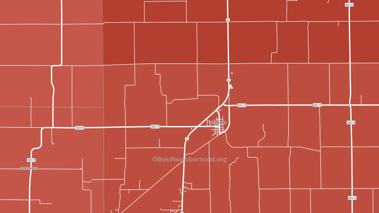 Clarksdale, MO block-group political-lean map