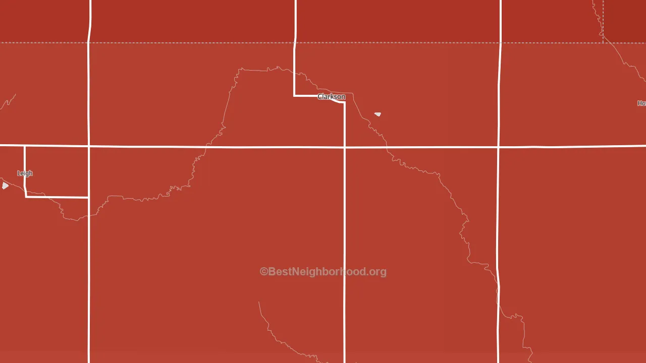 Clarkson, NE block-group political-lean map