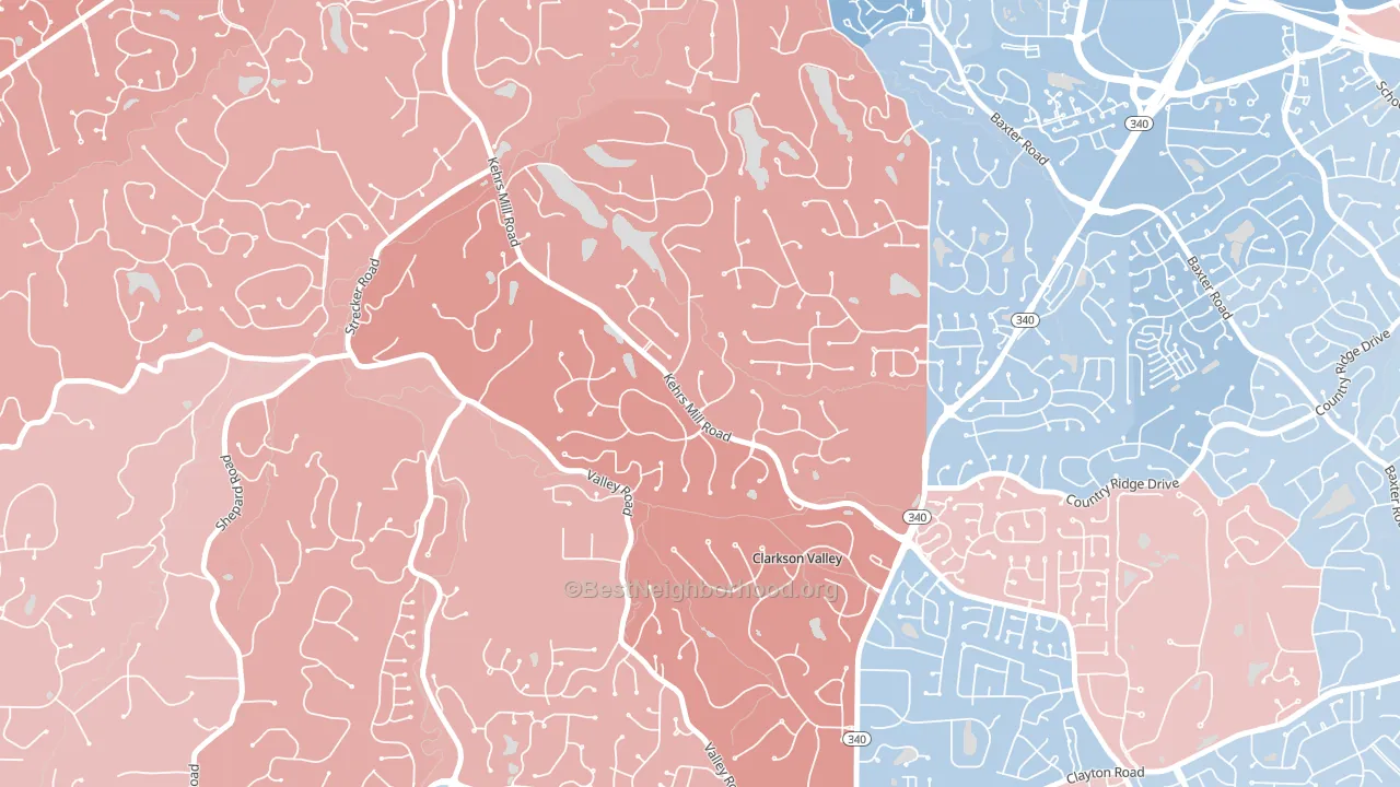 Clarkson Valley, MO block-group political-lean map