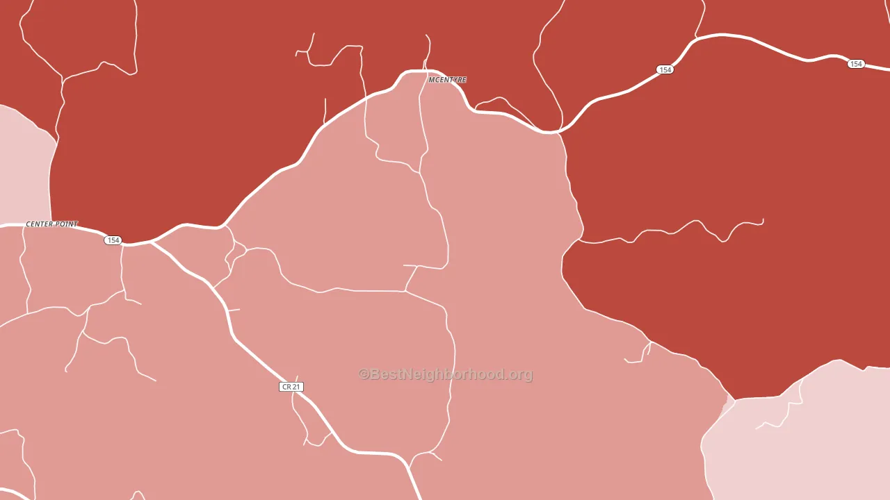 Clarksville, AL block-group political-lean map