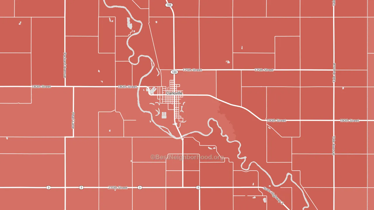 Clarksville, IA block-group political-lean map
