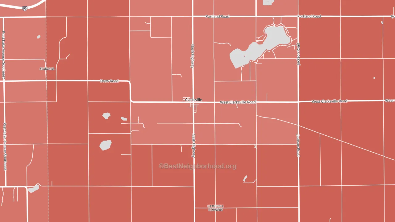 Clarksville, MI block-group political-lean map