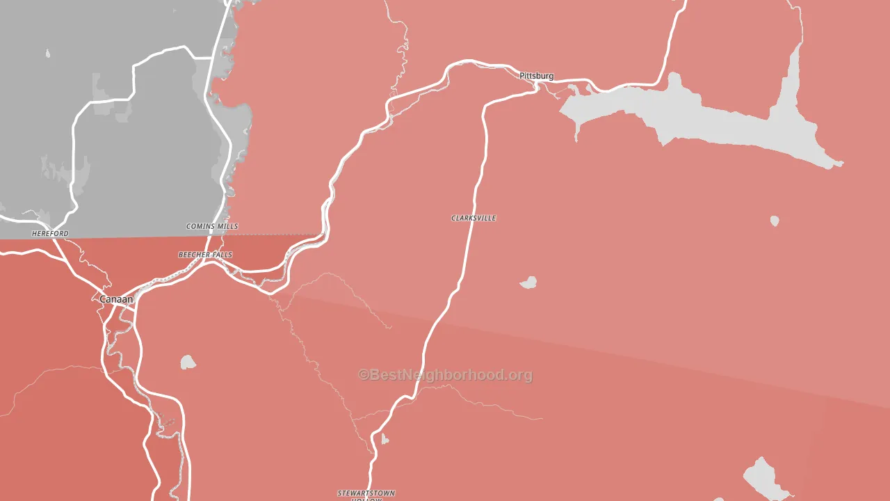Clarksville, NH block-group political-lean map