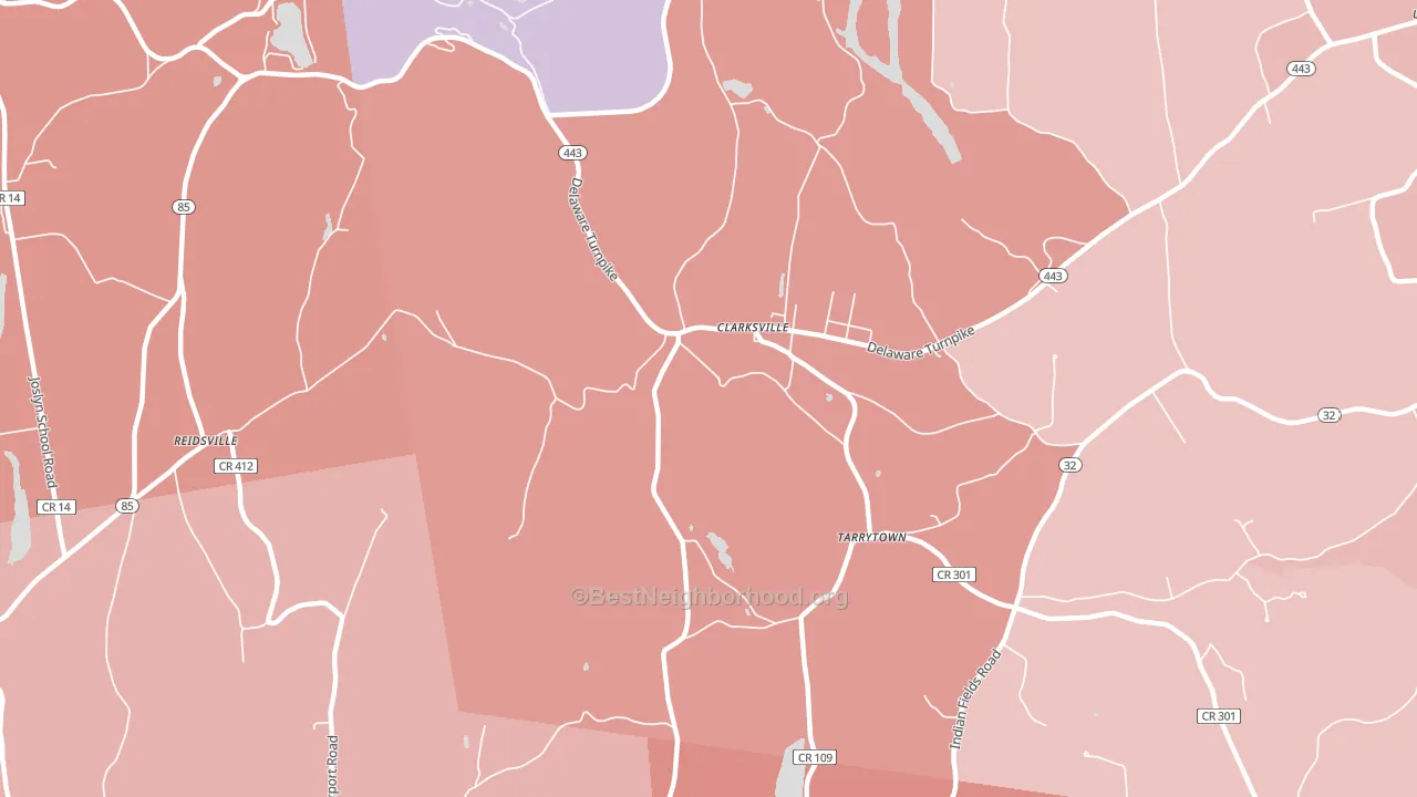 Clarksville, NY block-group political-lean map
