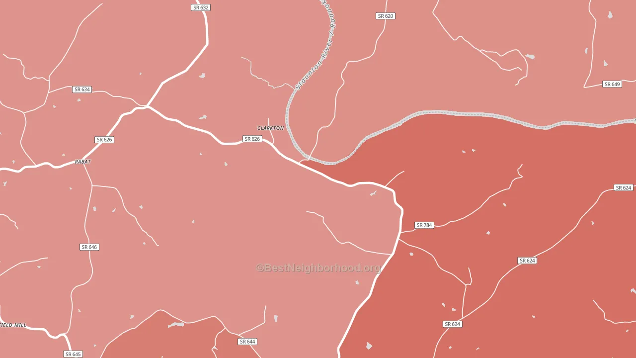 Clarkton, VA block-group political-lean map