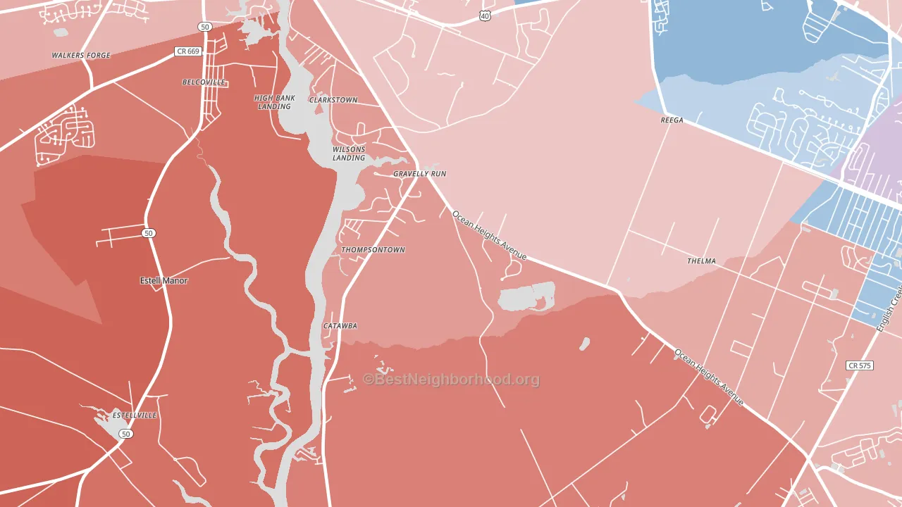 Clarktown, NJ block-group political-lean map