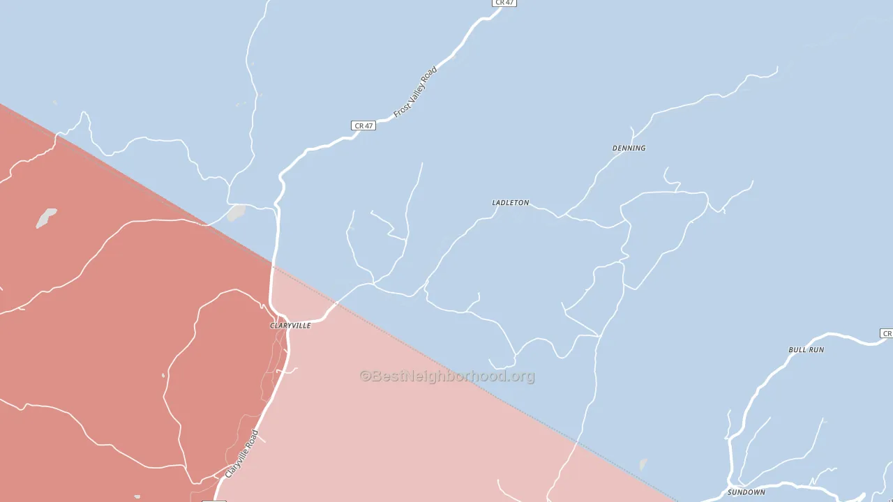 Claryville, NY block-group political-lean map