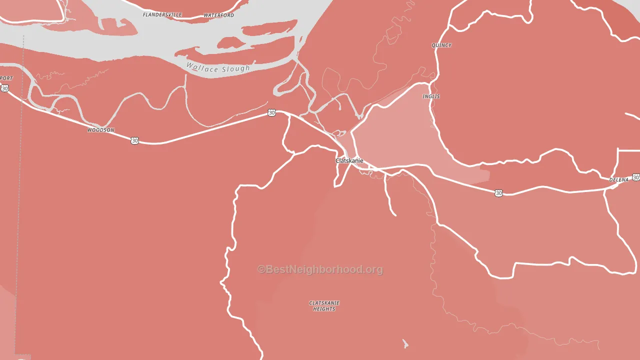 Clatskanie, OR block-group political-lean map