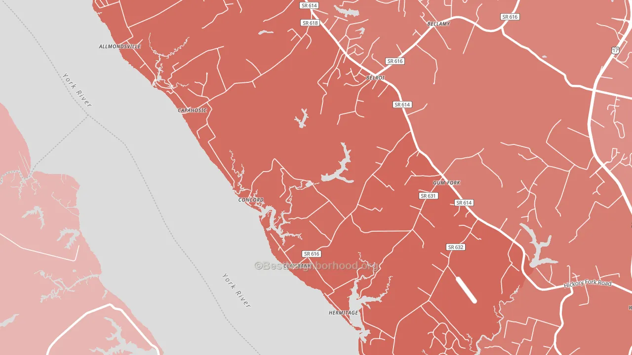 Clay Bank, VA block-group political-lean map
