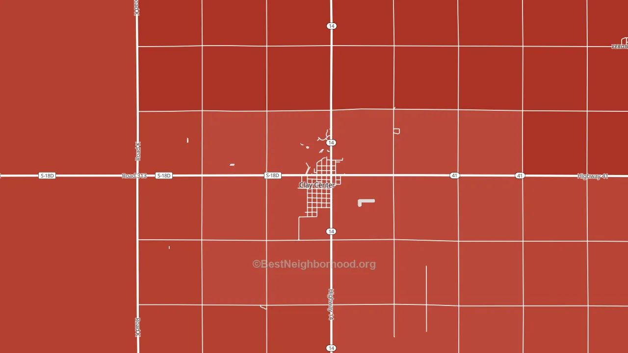 Clay Center, NE block-group political-lean map